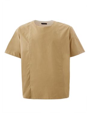 Emporio Armani Oversized T-shirt With Side Closure - Natural