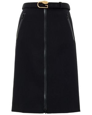 Gucci Gonna Nera Con Zip E Cintura - Black
