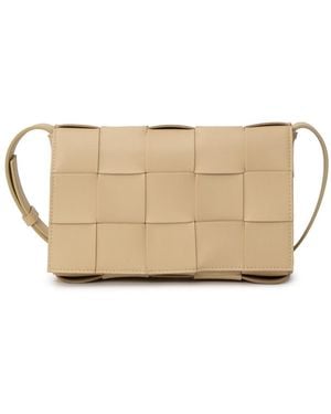 Bottega Veneta Cassette Leather Shoulder Bag - Natural