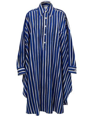 Bottega Veneta Abito Camicia Kaftano A Righe - Blue