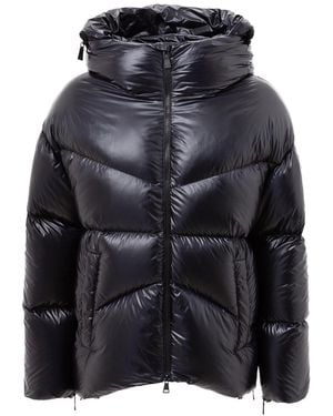 Add Hooded Down Jacket With Concealed Logo - Black