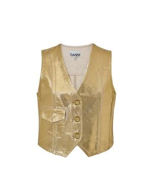 Ganni Gilet Spalmato - Metallic