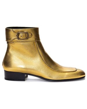 Saint Laurent Leather Boot - Natural