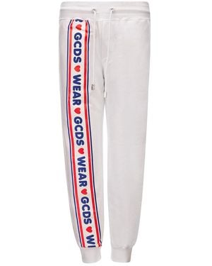 Gcds Jogging White Joggers With Logo - Grey