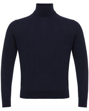 Colombo Blue Navy Cashmere Turtle Neck Sweater