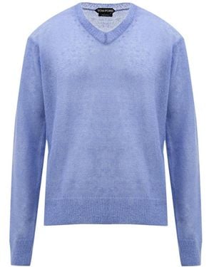 Tom Ford Maglione V-Neck - Blu