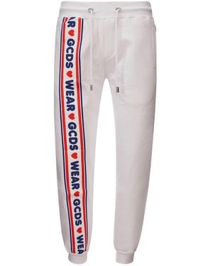 Gcds White Sweatpants With Logo