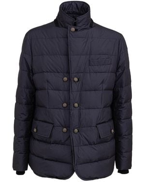 Dolce & Gabbana Double-Breasted Jacket With Embroidered Buttons - Blue