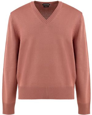 Tom Ford V-Neck Jumper - Pink