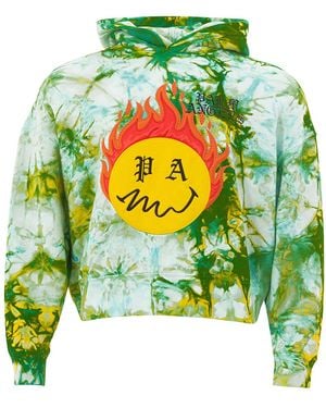 Palm Angels Tye And Dye Hoodie - Green