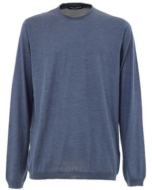Dolce & Gabbana Maglia Basic A Maniche Lunghe - Blue
