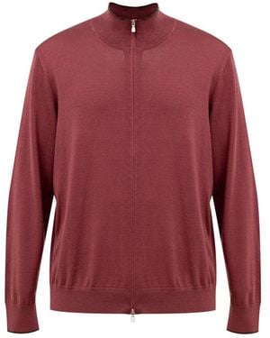 Gran Sasso Maglia Con Zip A Manica Lunga - Red
