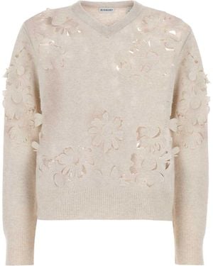 Burberry Sand Wool Sweater - Natural