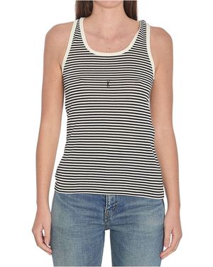 Saint Laurent Striped Tank Top - Blue