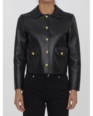 Celine Elegant Lambskin Jacket With Claudine Collar - Black