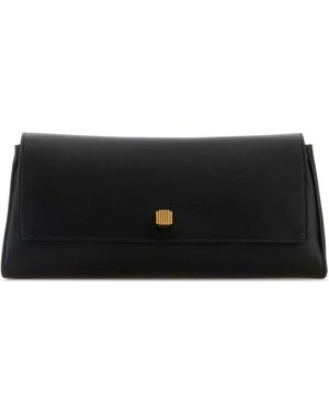 KHAITE Leather Audrey Clutch - Black
