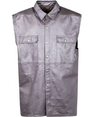 Rick Owens Jumbo Sleevesless Leather Jacket - Purple