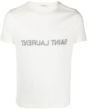 Saint Laurent Cotton Crew-Neck T-Shirt - White