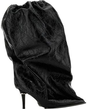 McQueen Leather Ankle Boots - Black
