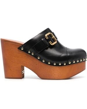 Chloé Jeannette Clog Court Shoes - Brown