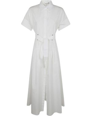Max Mara Agoraio Popeline Belted Dress in Black | Lyst