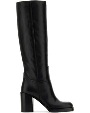 Prada Leather Boots - Black