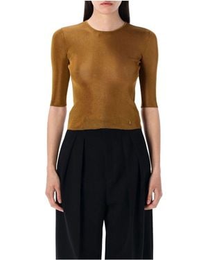 Saint Laurent Cassandre Knit Top - Black