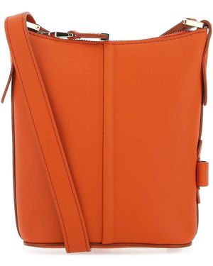Max Mara Leather Riviers Crossbody Bag - Orange