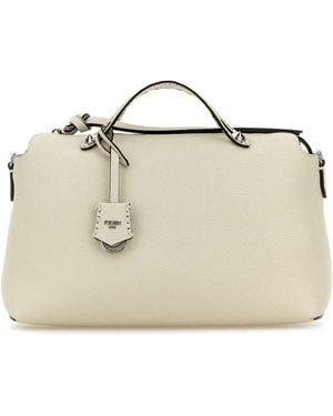 Fendi Ivory Leather Large By The Way Handbag - Natural