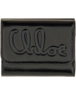 Chloé Trifold Wallet C Chlou00C9 Small - Black