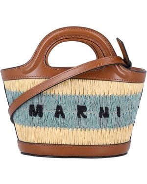 Marni Raffia-Effect Tropicalia Micro Bag - Blue