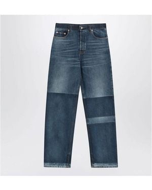 Gucci Two-Tone Wide-Leg Jeans With Stone-Washed Treatment - Blue