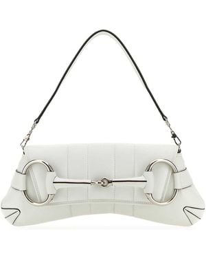 Gucci Leather Mediumhorsebit Chain Clutch - Metallic