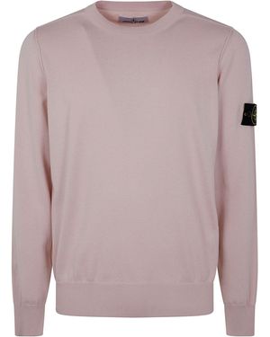 Stone Island Round Neck Jumper Jumper - Pink