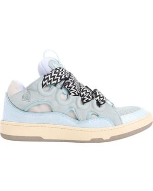 Lanvin Suede Leather Curb Sneakers - White