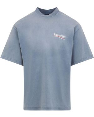 Balenciaga Medium Fit T-Shirt - Blue