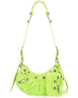 Balenciaga Fluo Nappa Leather Le Cagole Xs Shoulder Bag - Green