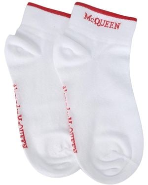 McQueen Sock With Logo - White