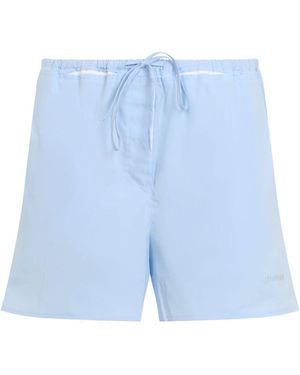 Miu Miu Cotton Shorts - Blue