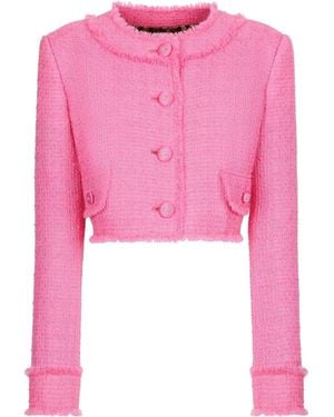 Dolce & Gabbana Fuchsia Tweed Blazer - Pink