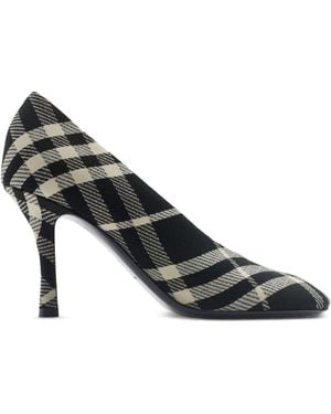 Burberry Check Court Shoes - Black