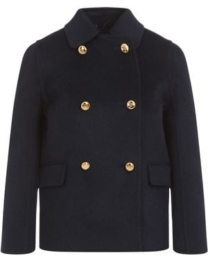 Prada Midnight Wool Blend Coat - Blue