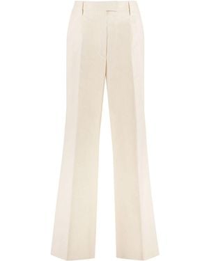 Prada Ivory Cotton Wide-Leg Pant - Natural