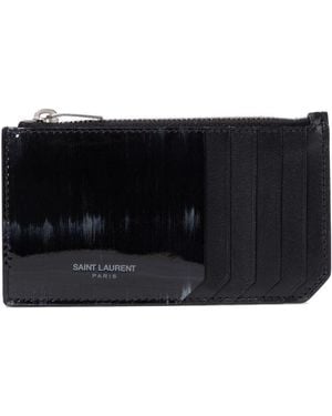 Saint Laurent Portacarte Con Cerniera "Yslparis Fragment" - Black