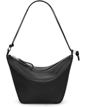 Loewe Leather Mini Hammock Hobo Bag - Black