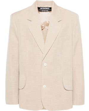 Jacquemus La Veste Titolo Blazer Jacket - Natural