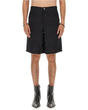 McQueen Viscose Bermuda Shorts - Black