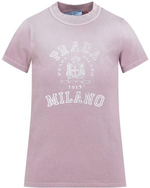 Prada Cotton T-Shirt - Pink