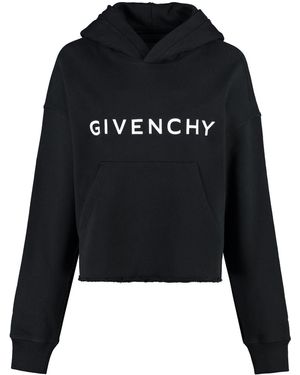 Givenchy Archetype Short Sweatshirt With Logo - Black