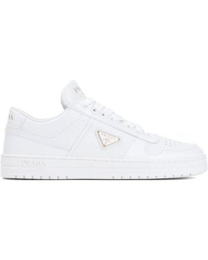 Prada Leather Downtown Sneakers - White